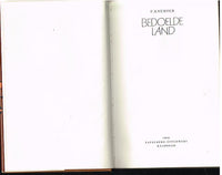 Bedoelde land F A Venter (1ste druk 1968)