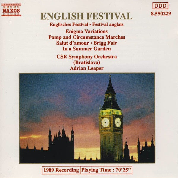 CSR Symphony Orchestra (Bratislava), Adrian Leaper - English Festival