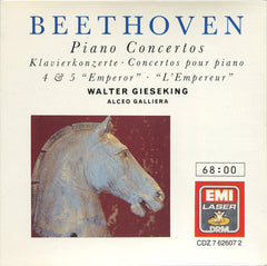 Ludwig van Beethoven, Walter Gieseking, Alceo Galliera - Piano Concertos 4 & 5