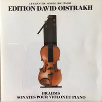 David Oistrakh, Brahms - Sonates Pour Violon Et Piano