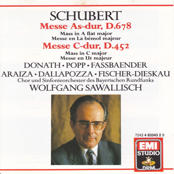Schubert - Donath, Popp, Fassbaender, Araiza, Dallapozza, Fischer-Dieskau, Chor Und Sinfonie-Orchester Des Bayerischen Rundfunks, Wolfgang