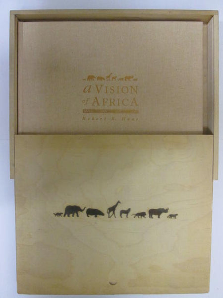 A Vision of Africa, Robert B Haas (rare in wood box decorated with pyrogravure animal artwork).