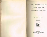 The Transvaal from within J P Fitzpatrick (8th impression 1899)