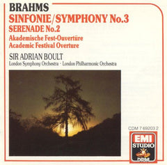 Brahms, Sir Adrian Boult, The London Symphony Orchestra - Symphony No. 3 / Serenade No. 2 / Academic Festival Ouverture